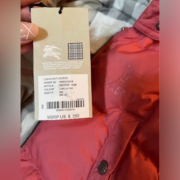 Burberry Camelia Pink Puffer Snowsuit - Picture 2 of 4